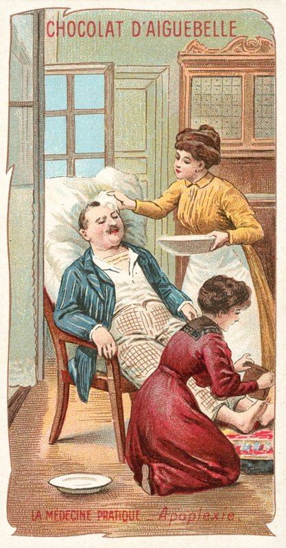Praktisk medicin - apopleksi (chromolitho) af French School