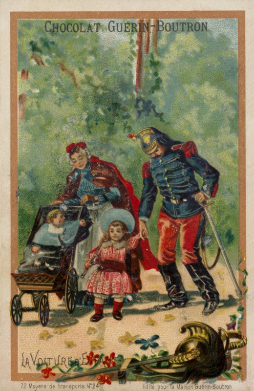 Barnevogn (chromolitho) af French School
