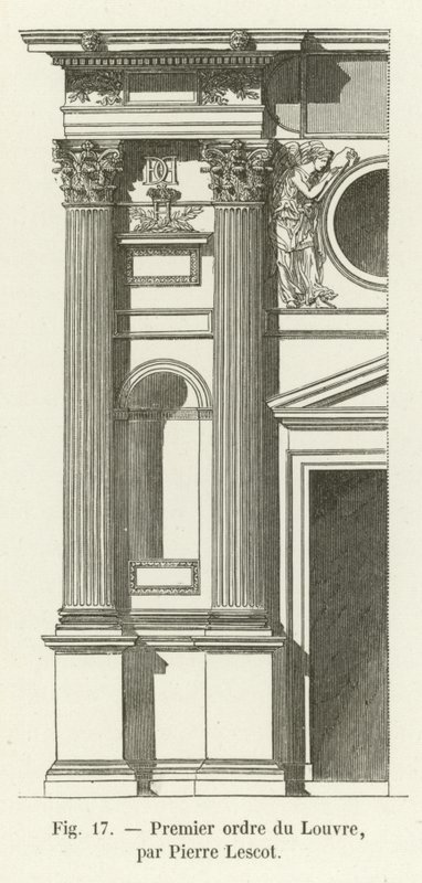 Første orden af ​​Louvre, af Pierre Lescot af French School