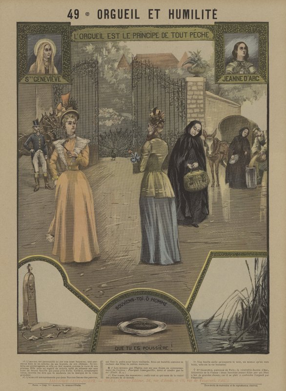 Stolthed og ydmyghed (farve litho) af French School