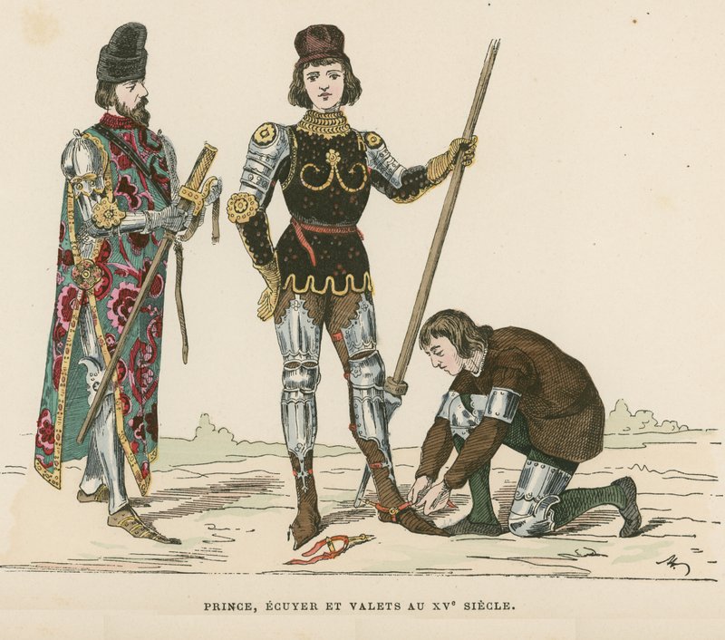 Prince, squire and manservant, 15th Century  af French School