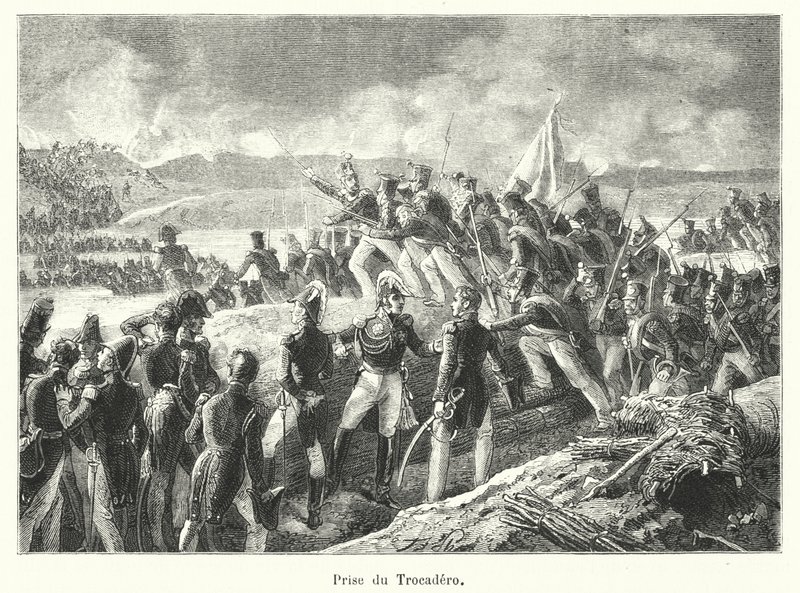 Capture of the Trocadero (gravering) af French School
