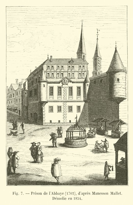 Abbaye Prison, 1702, af Manesson Mallet, Demolie i 1854 af French School