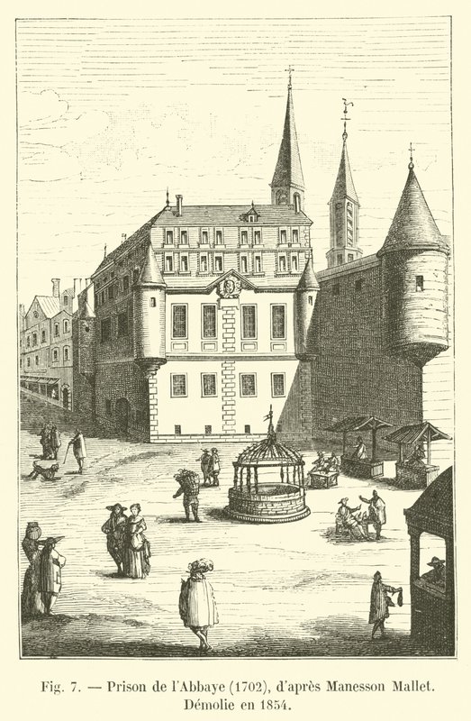 Abbaye Prison, 1702, af Manesson Mallet, Demolie i 1854 af French School