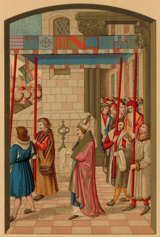 Procession af kong Rene ved Aix (Provence) af French School