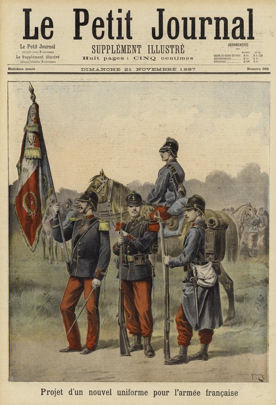 Foreslået ny uniform til den franske hær, 1897 af French School