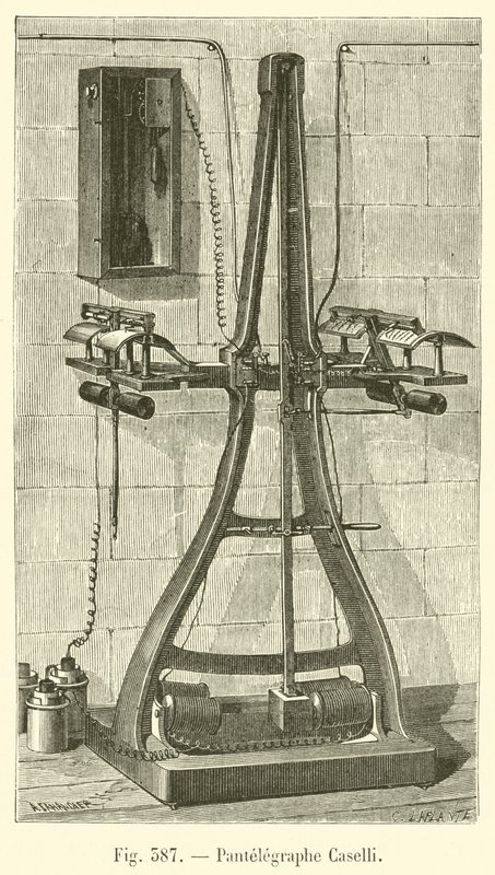 Puntelegraphe Caselli (gravering) af French School