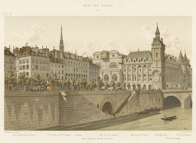 Quai aux Fleurs, 1855 af French School