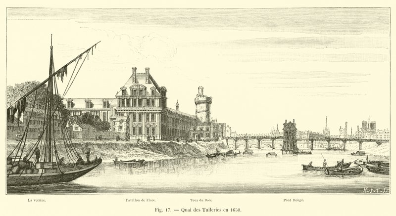 Quai des Tuileries i 1650 af French School