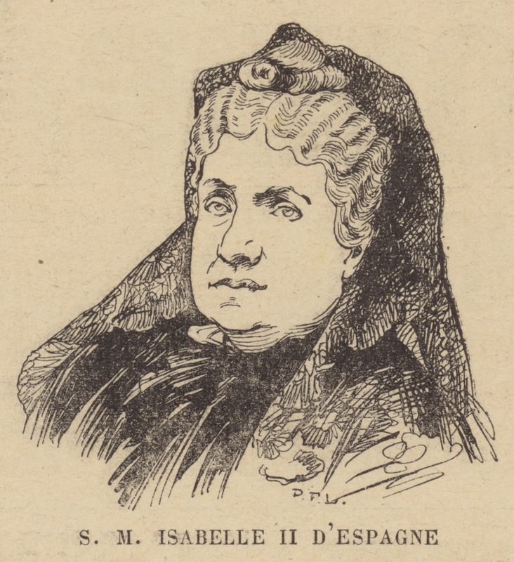 Dronning Isabella II af Spanien af French School