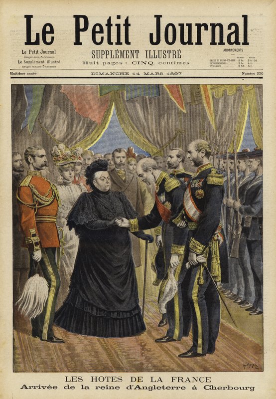Dronning Victoria ankommer til Cherbourg, 1897 af French School
