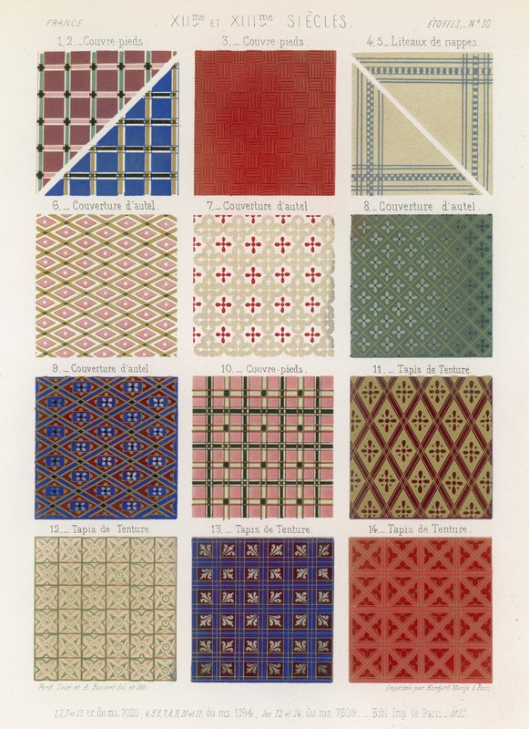 Dyner og gobeliner fra det 12. og 13. århundrede af French School