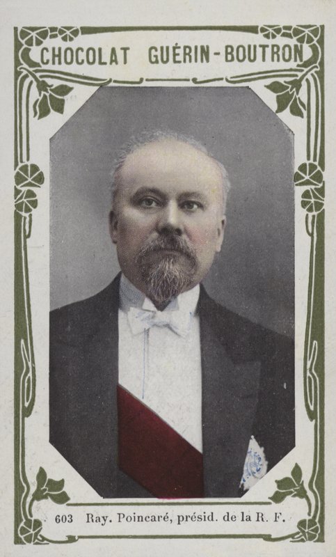 Raymond Poincare, præsident for den franske republik (farvet foto) af French School