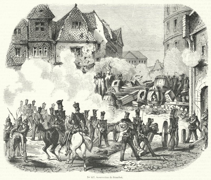 Oprør i Frankfurt, Tyskland, september 1848 af French School