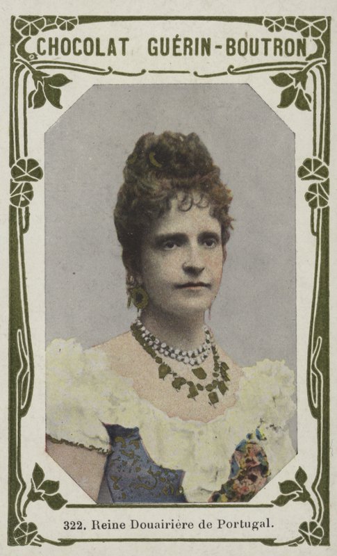 Reine Douairiere de Portugal (farvet foto) af French School