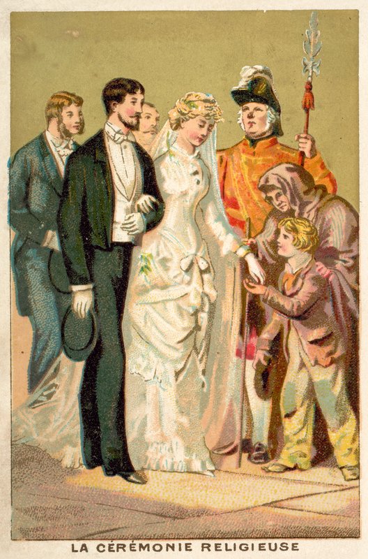 Religiøs vielse (chromolitho) af French School