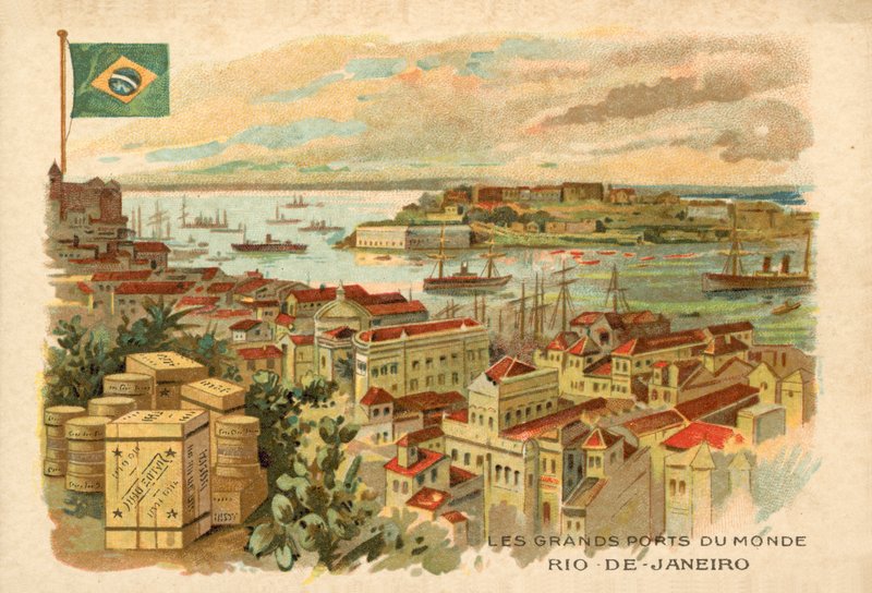 Rio de Janeiro, Brasilien (chromolitho) af French School