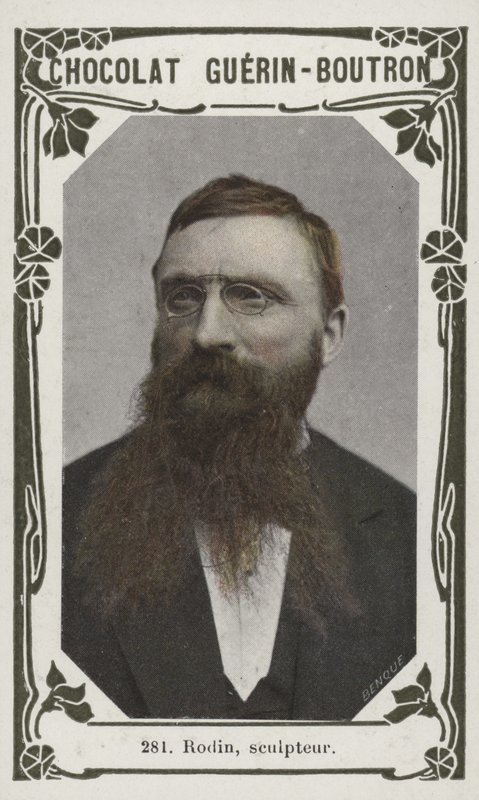 Rodin, billedhugger (farvet foto) af French School