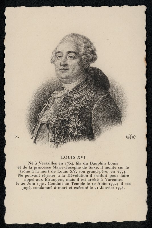 Roi Luis XVI (litho) af French School