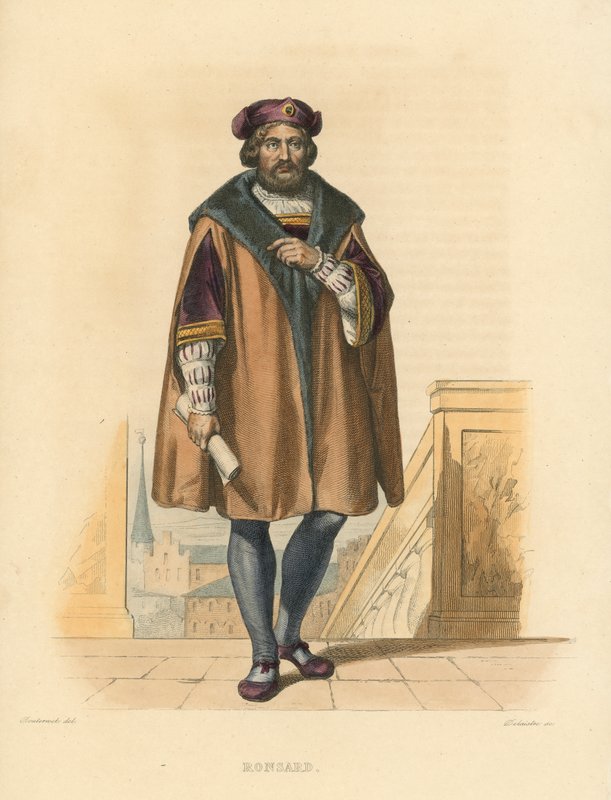 Ronsard (farvet gravering) af French School