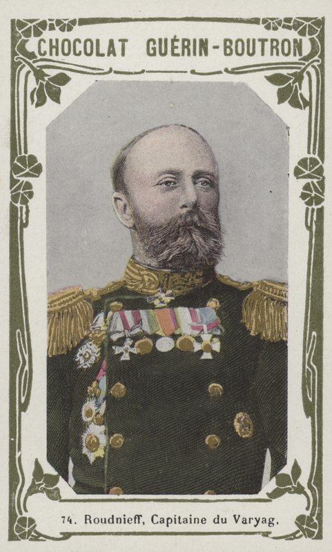 Roudnieff, kaptajn af Varyag (farvet foto) af French School