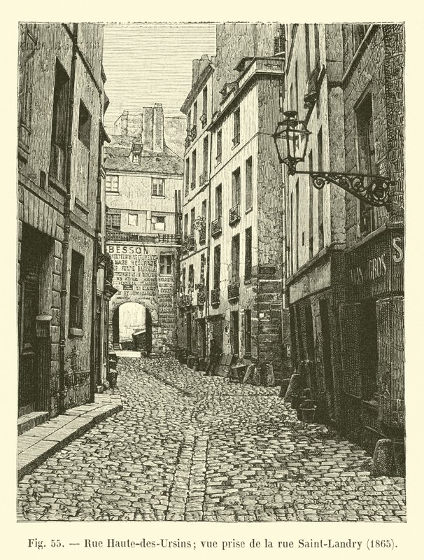 Rue Haute-des-Ursins; udsigt taget fra rue Saint-Landry, 1865 af French School