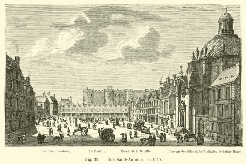 Rue Saint-Antoine, i 1650 af French School