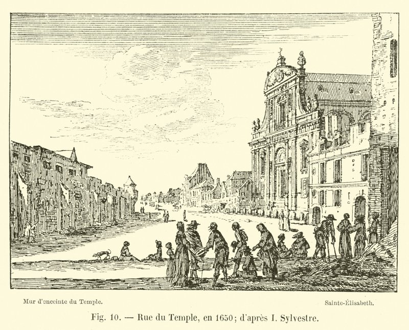 Rue du Temple, i 1650; efter I Sylvester af French School