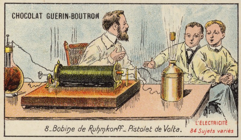 Ruhmkorff spole og Volta elektrisk pistol af French School