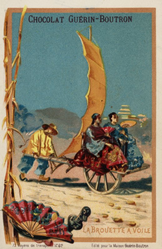 Sejldrevet trillebør (chromolitho) af French School