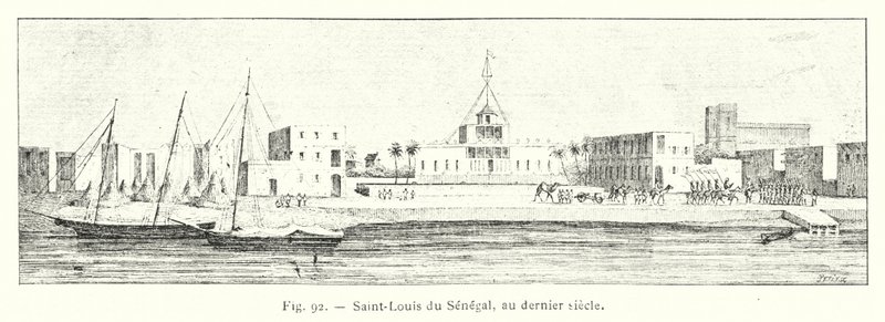 Saint-Louis af Senegal, i det sidste århundrede (gravering) af French School