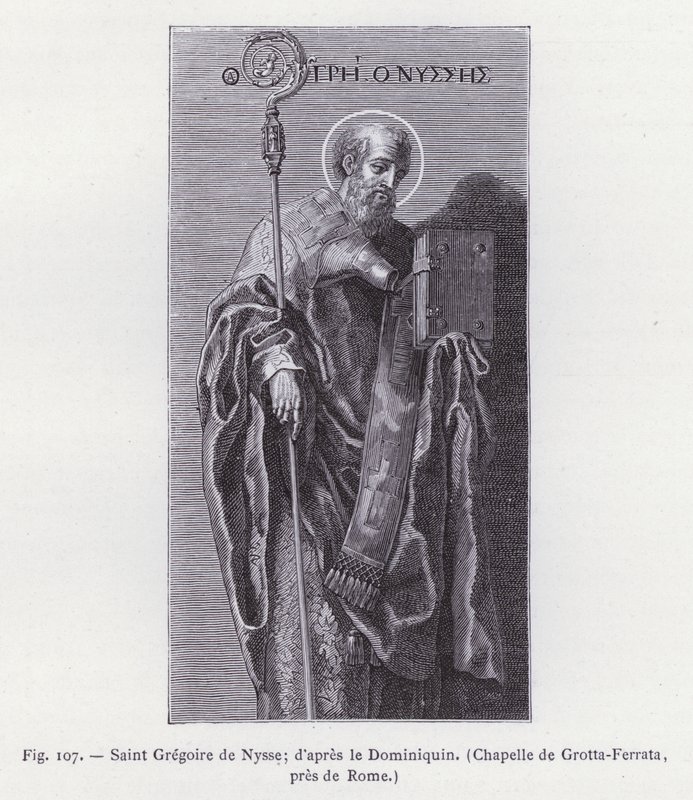 Sankt Gregor af Nyssa; efter Dominichino, Kapel Grotta-Ferrata, nær Rom (gravering) af French School