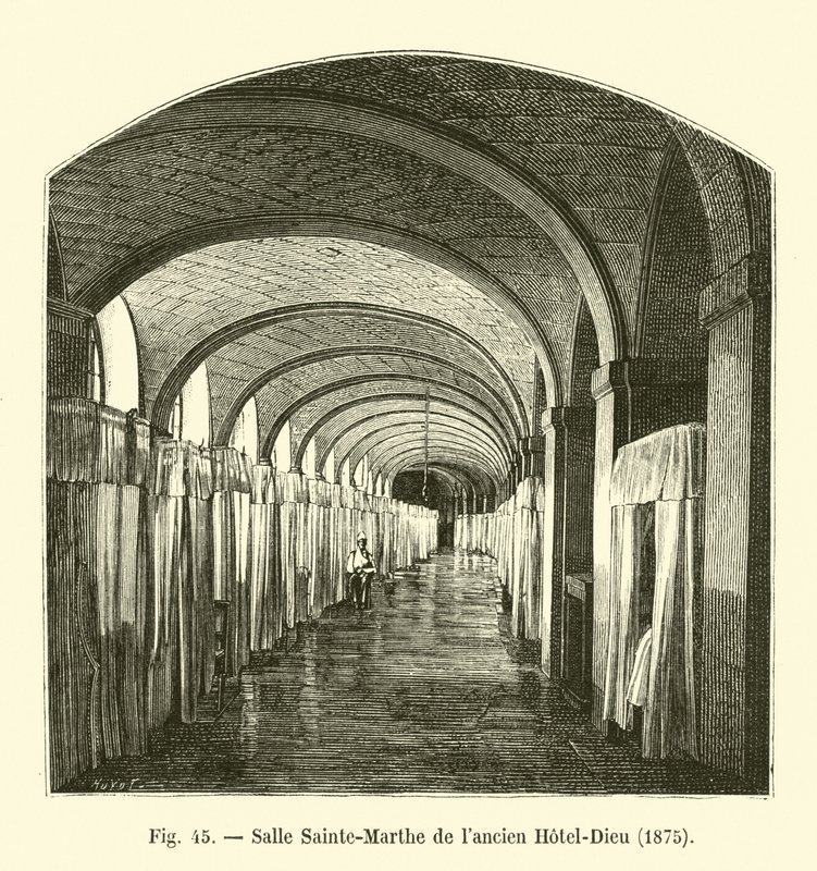 Sainte-Marthe værelse i det tidligere Hotel-Dieu, 1875 af French School