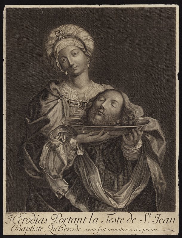 Salome bærer hovedet af Johannes Døberen på en tallerken af French School