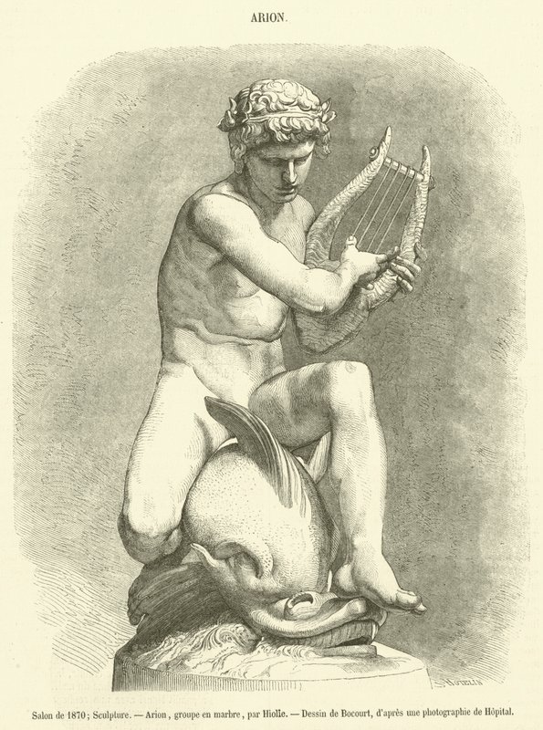 Salon af 1870, Skulptur, Arion, marmorgruppe (gravering) af French School