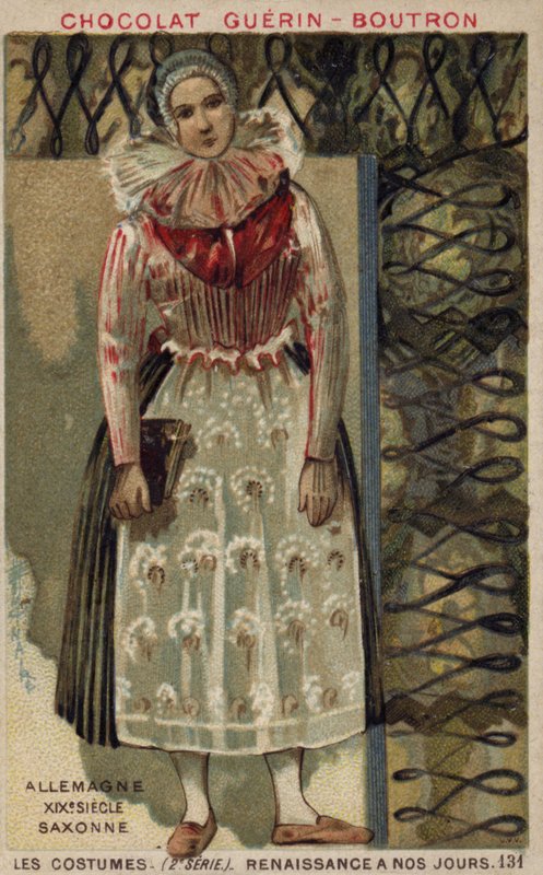 Saksisk kvindedragt, Tyskland, 1800-tallet af French School