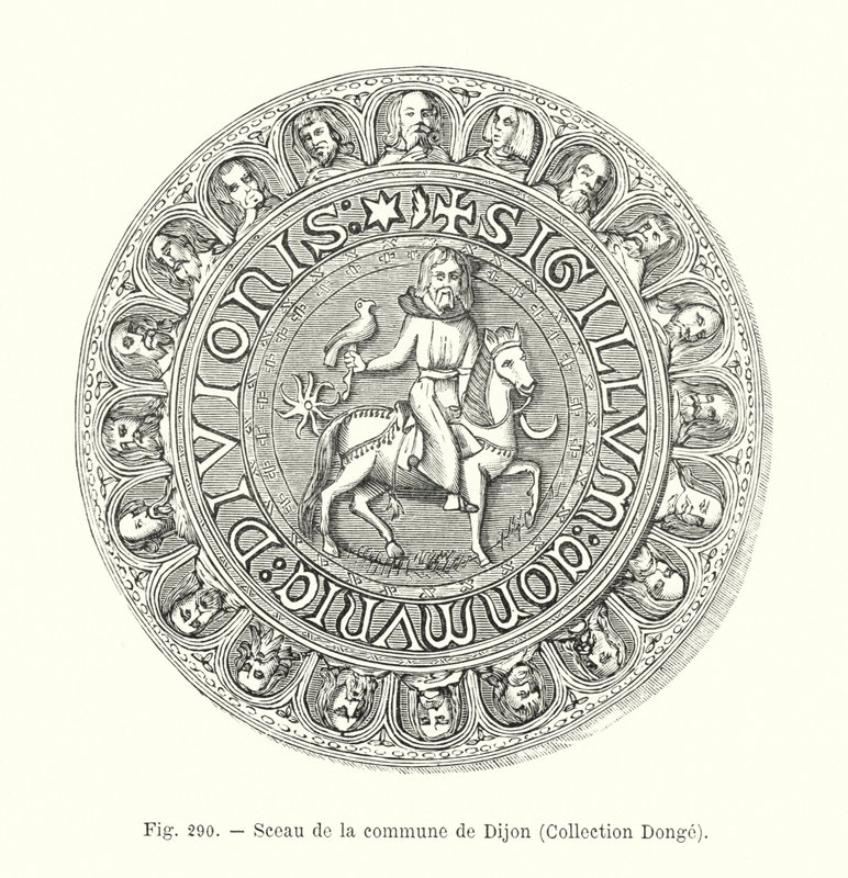 Segl fra Dijon kommune, Collection Donge (gravering) af French School