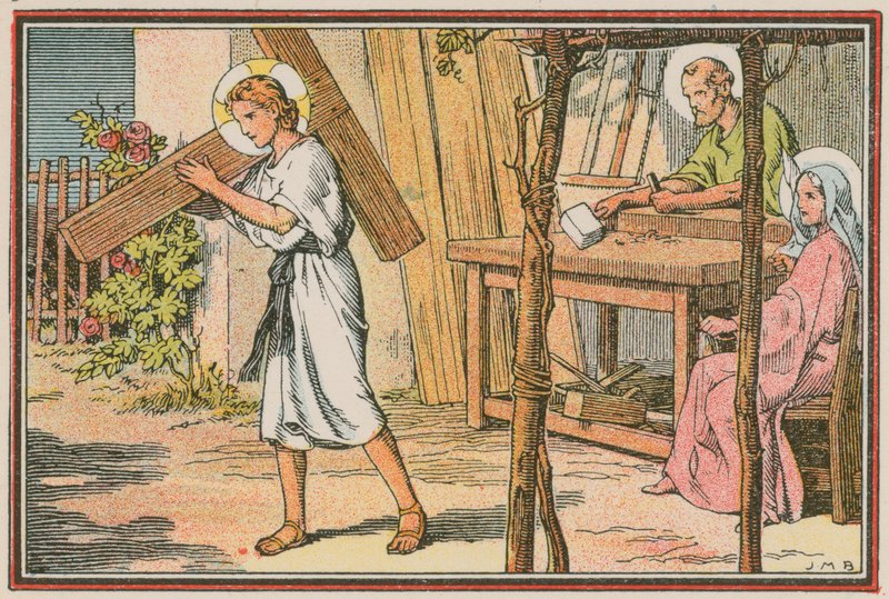 Scene fra Jesu liv (farvet indgravering) af French School