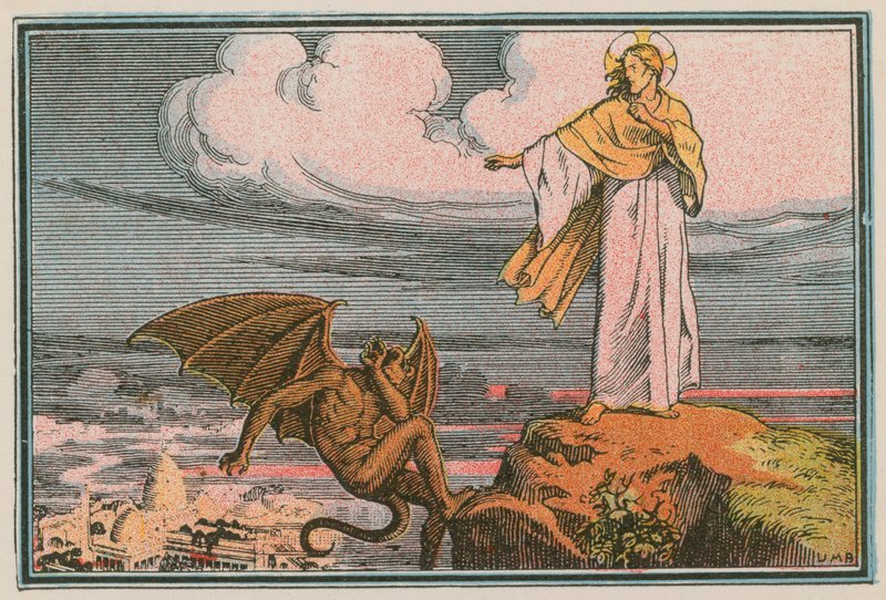 Scene fra Jesu liv (farvet indgravering) af French School