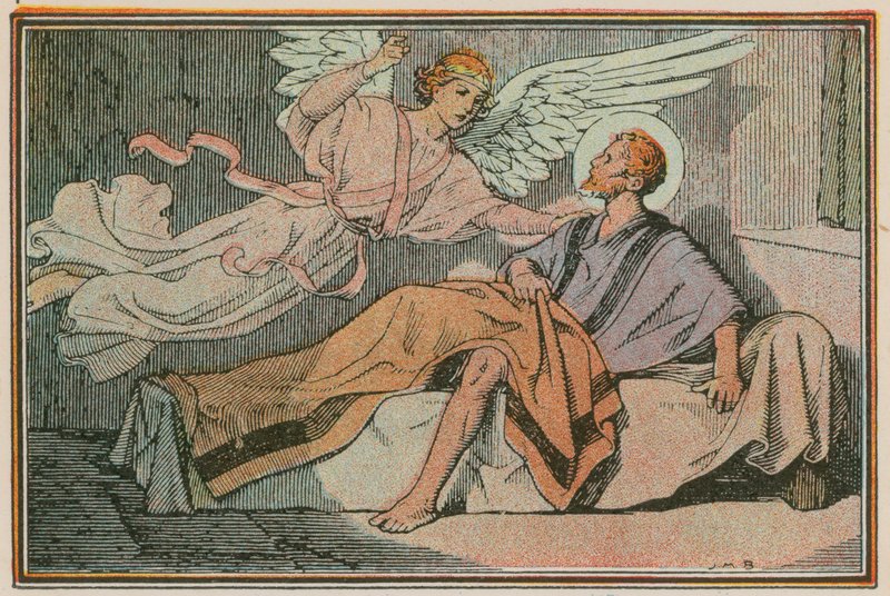 Scene fra Jesu liv (farvet indgravering) af French School
