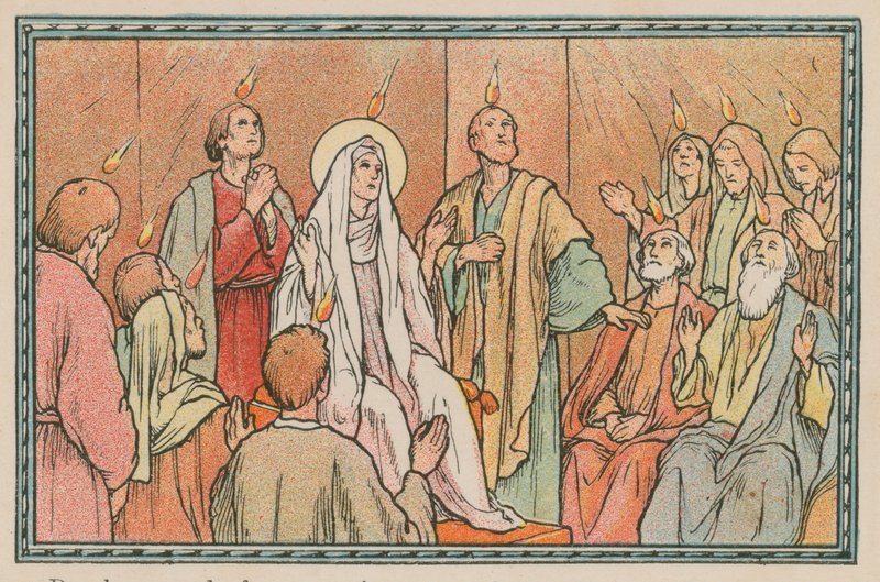 Scene fra Jesu liv (farvet indgravering) af French School