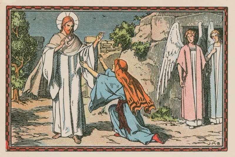 Scene fra Jesu liv (farvet indgravering) af French School