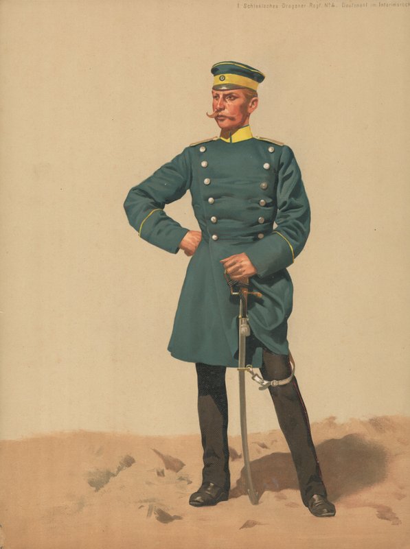 Silesian Dragons Regt nr. 4, løjtnant i midlertidig frakke af French School
