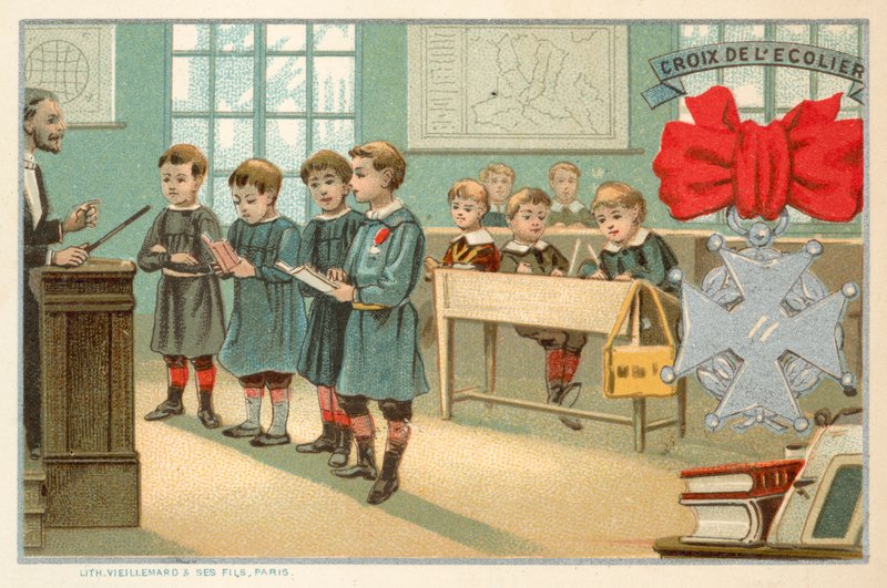 Skoledrengskors (chromolitho) af French School