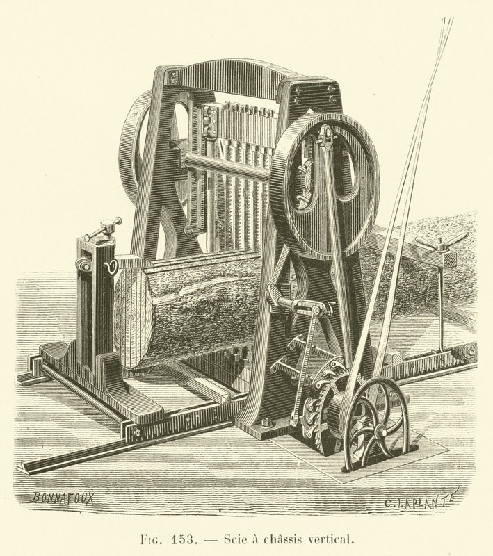 Scie et chassis lodret (gravering) af French School