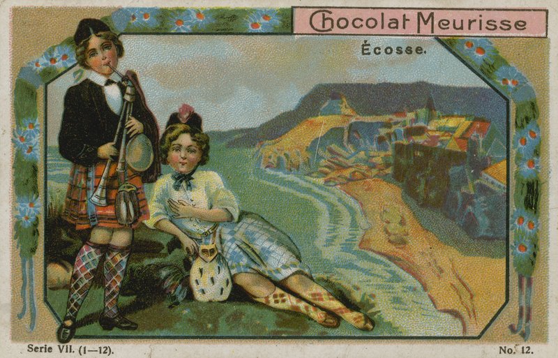 Skotland, handelskort til Chocolat Meurisse af French School
