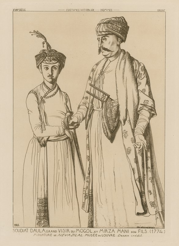 Soudiat Daula, mongolernes storvesir og hans søn, Mirza Mani (1774) af French School