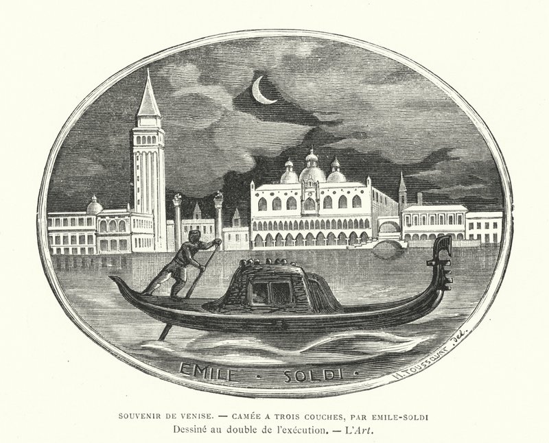 Souvenir of Venice, cameo designet af den franske billedhugger Emile Soldi af French School