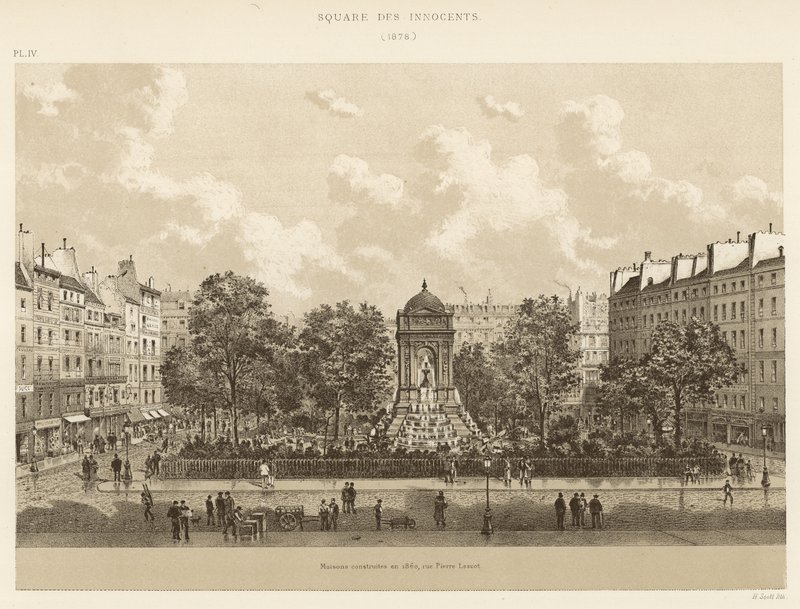 Square des Innocents, 1878 af French School