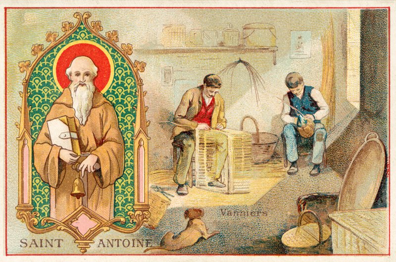 Sankt Antonius den Store, skytshelgen for kurvmagerne af French School